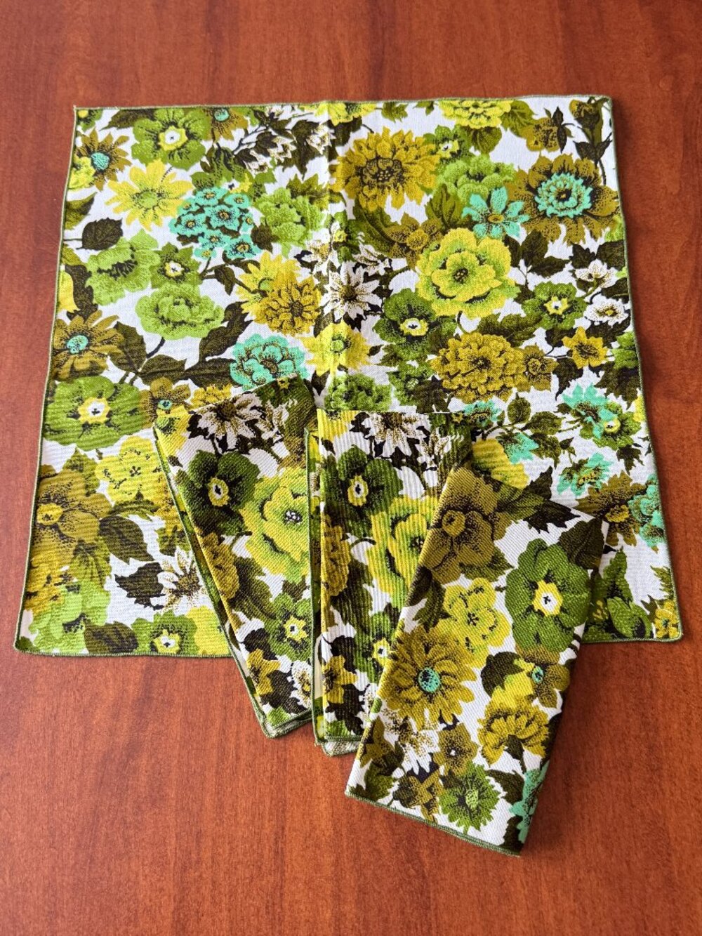 Floral Vintage Napkins Set MCM Leacock Cotton 4 pc - Picture 14 of 14